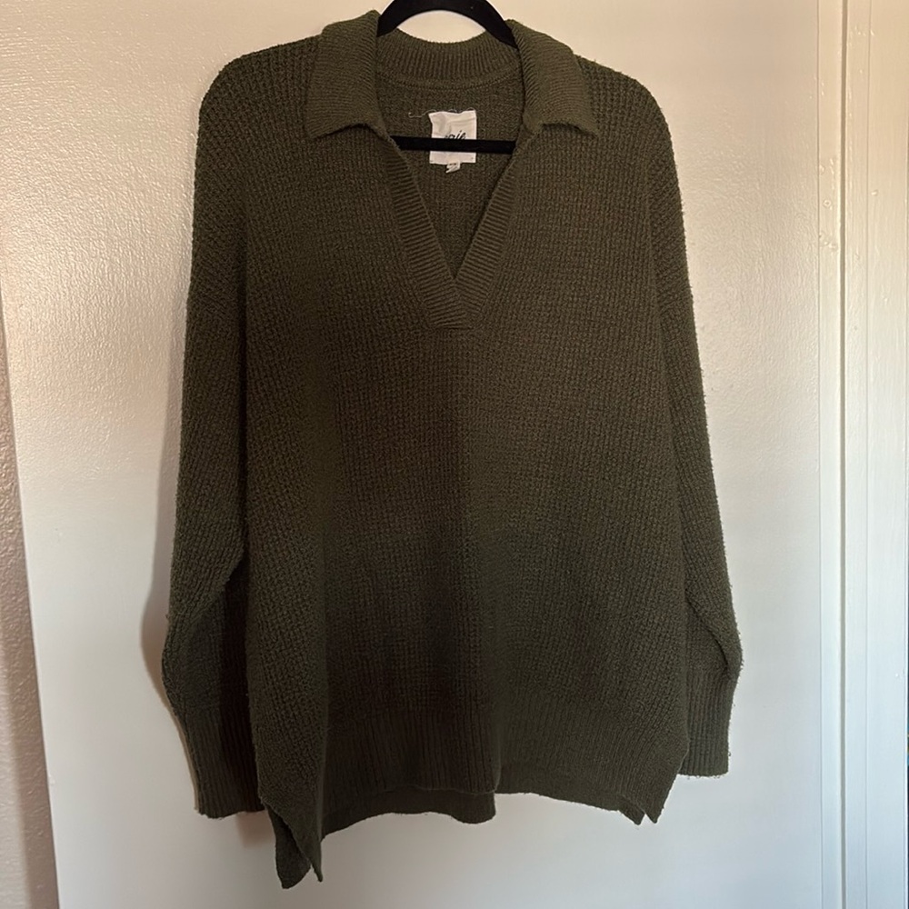 Aerie polo waffle sweater. Medium (oversized fit)